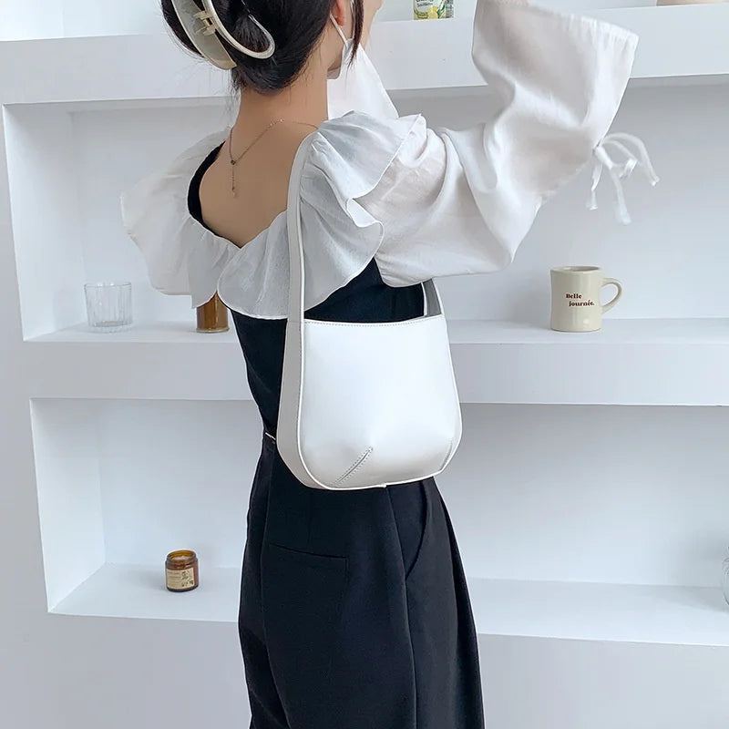 Winter Famous Vintage Small PU Leather Women's Underarm Handbag And Purse
