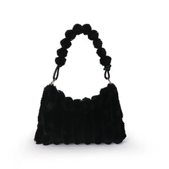 Winter Plush Ladies Shoulder Bag Tote High Maomao Fold Underarm Bag