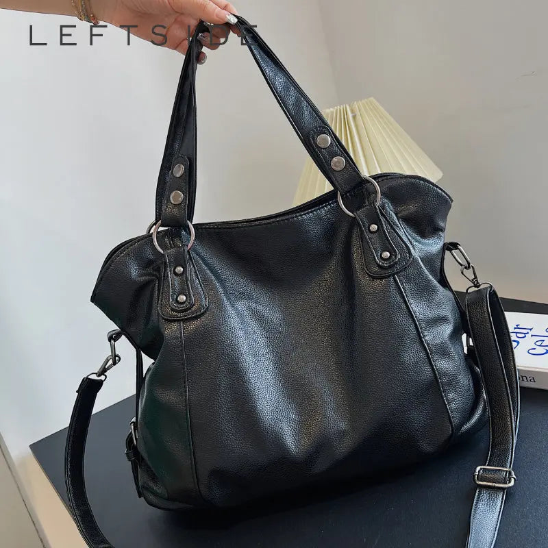 Vintage Winter Shoulder Bag Large PU Leather