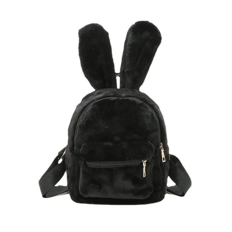 Winter Plush Backpack for Girls Pink