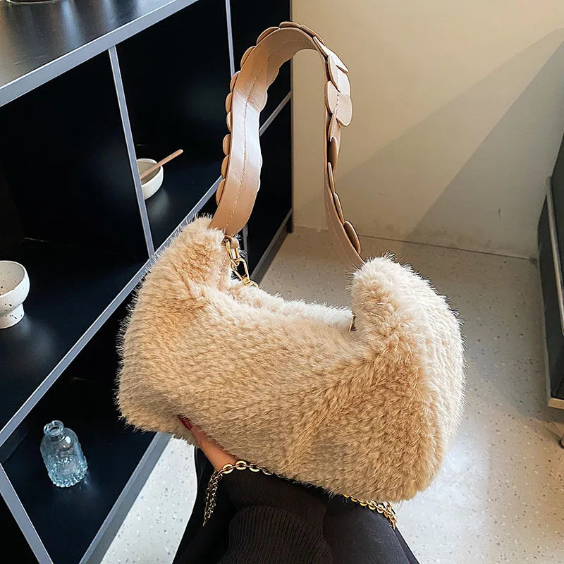 Winter Women's Shoulder Bag Messenger Petal Strap Boston Armpit Bag