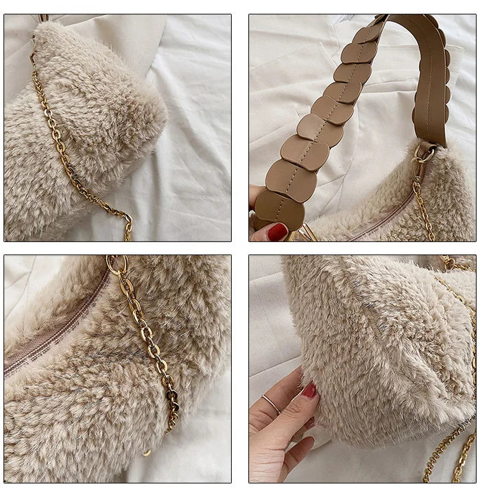 Winter Women's Shoulder Bag Messenger Petal Strap Boston Armpit Bag