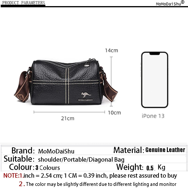 Women's Cowhide Leather Shoulder Bag