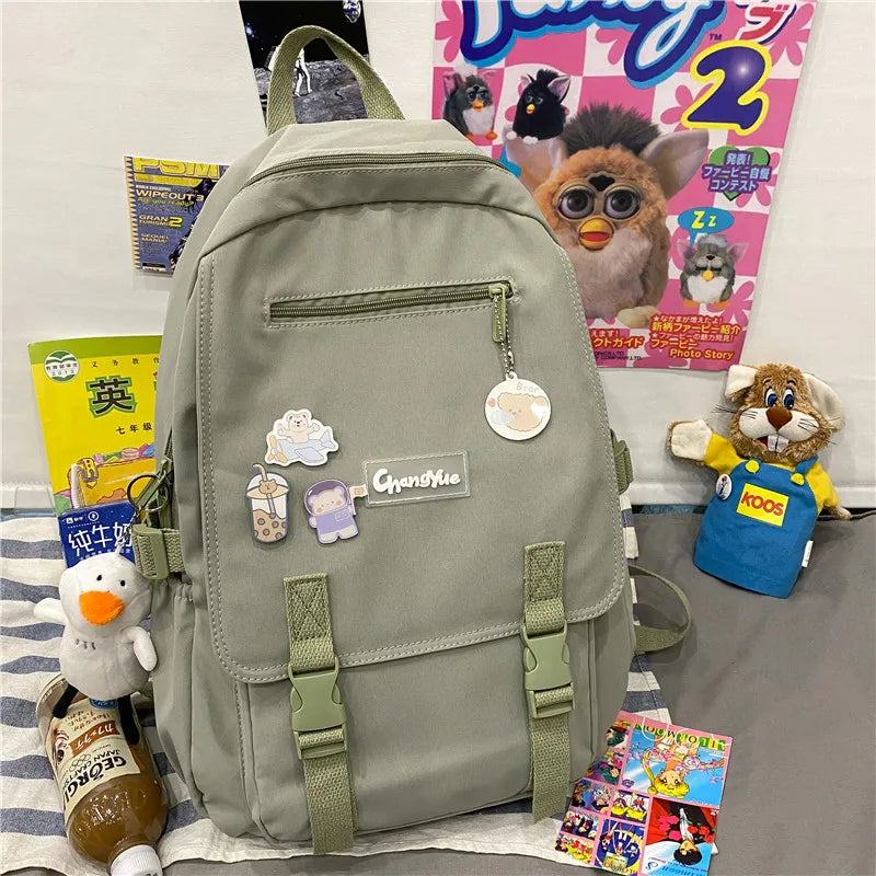 Women Backpack Nylon Waterproof School Travel Bags Laptop Rucksack