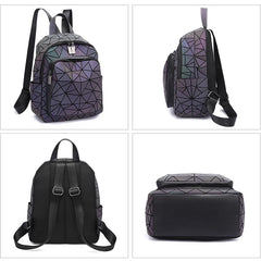 Geometric Luminous Backpack for Girls School Student Rucksack