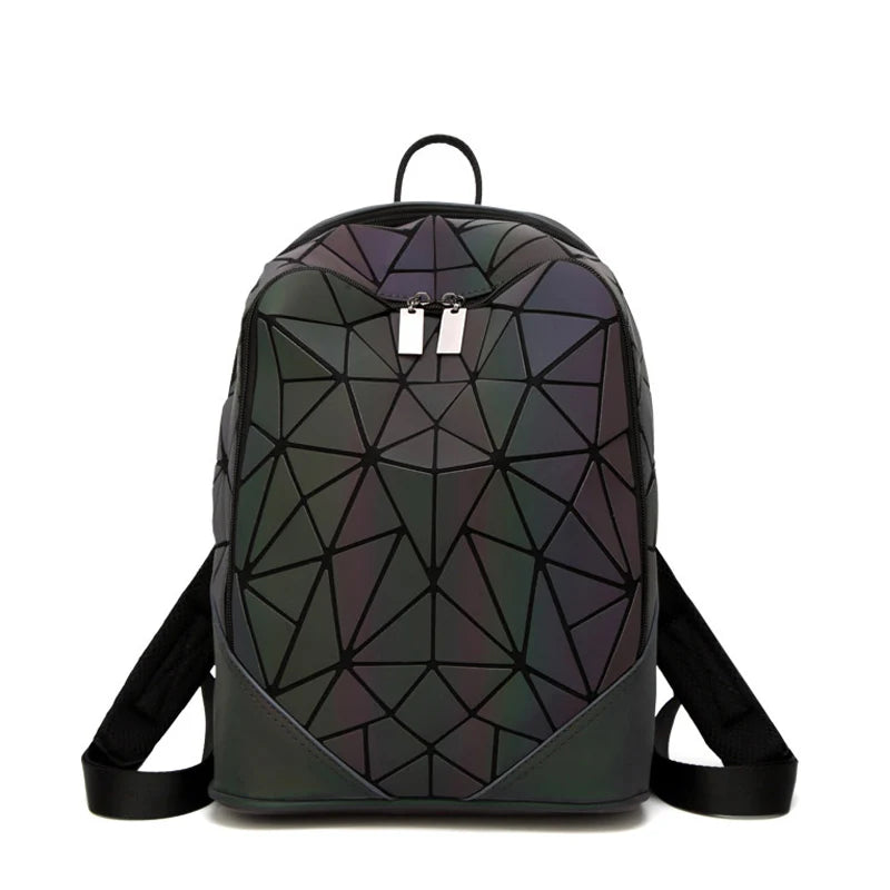 Geometric Luminous Backpack for Girls School Student Rucksack