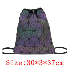 Geometric Luminous Backpack for Girls School Student Rucksack