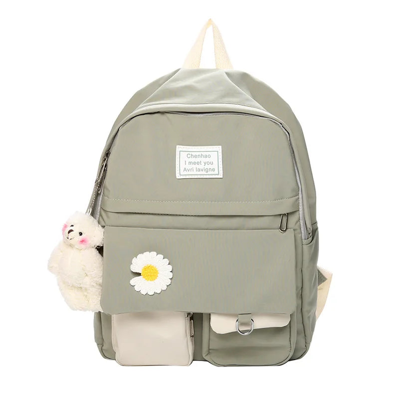 Pink School Backpack for Teenage Girls Student Bookbags