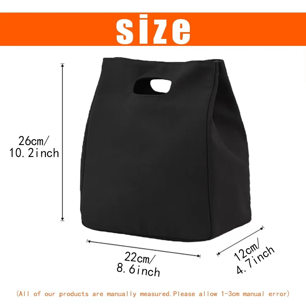 Canvas Thermal Lunch Bag for Women - Portable Eco Shopper Storage Bags