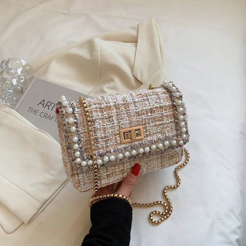 Woolen Handbag Women Crossbody Bag Shoulder Purse Clutch Sac A Main