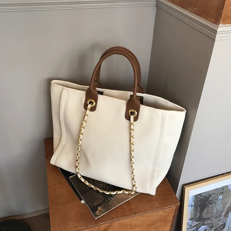 Canvas Handbags Large Shoulder Bags Ladies Tote Bags Female Casual Handbags