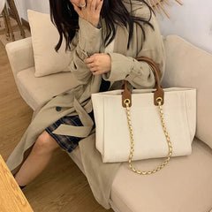 Canvas Handbags Large Shoulder Bags Ladies Tote Bags Female Casual Handbags