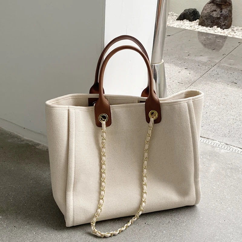 Canvas Handbags Large Shoulder Bags Ladies Tote Bags Female Casual Handbags