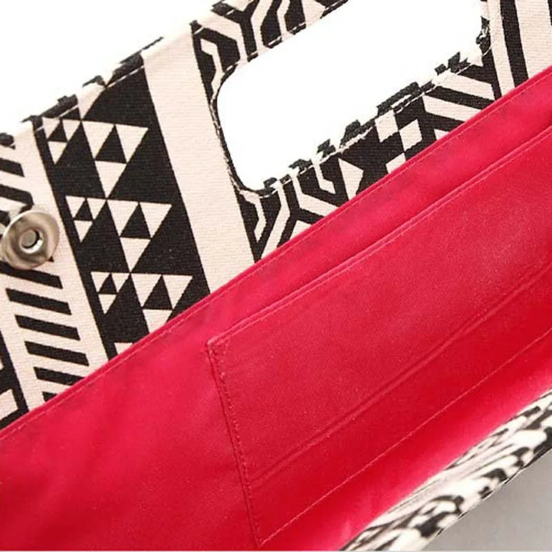 Classic & Geometric Patterns Handbags Canvas Clutches Evening Bags