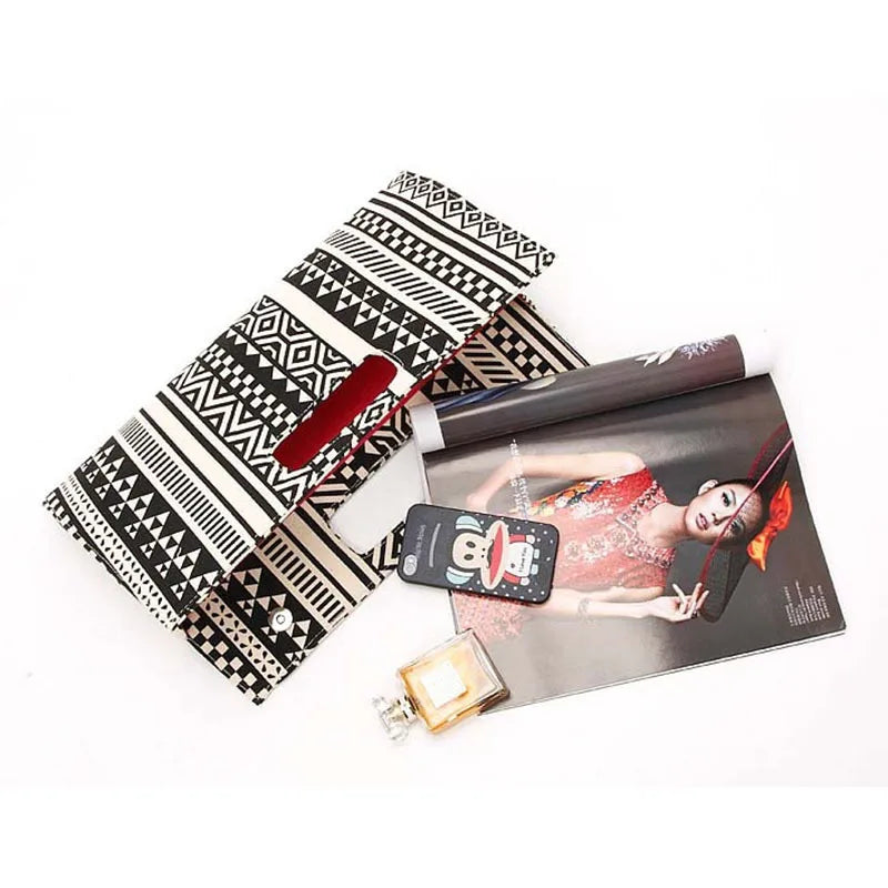 Classic & Geometric Patterns Handbags Canvas Clutches Evening Bags