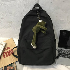 Women Double Backpack Shoulders Daypack Student Style Casual All-match Schoolbag