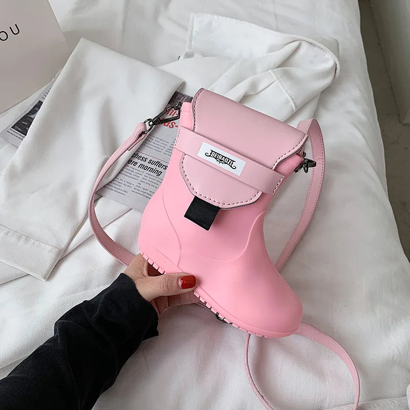 Women Boot Crossbody Bags Small Shoulder Bag Funny Rubber Messenger Bag