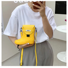 Women Boot Crossbody Bags Small Shoulder Bag Funny Rubber Messenger Bag