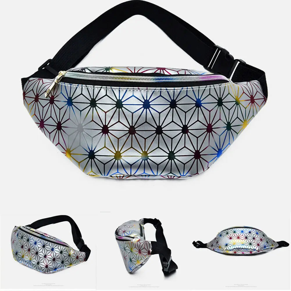 Women PU Waterproof Cross-body Waist Pack Portable Zipper Bag