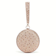 Women Bling Round Diamond Evening Bags Wedding Dinner Wallets