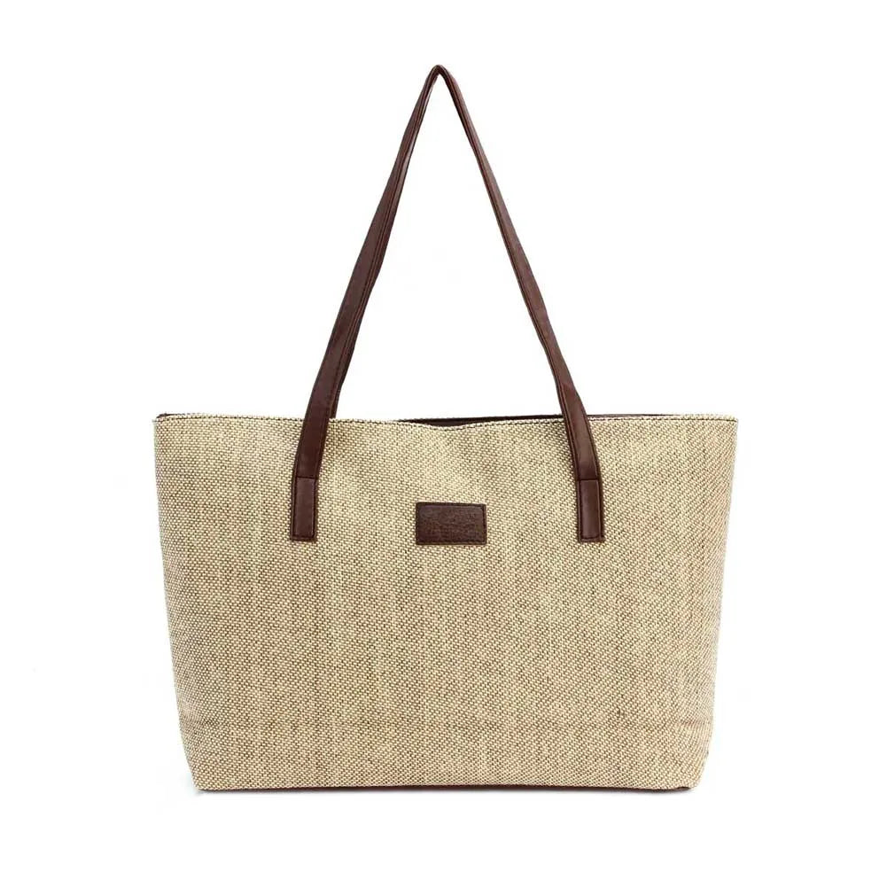 Canvas Shoulder Bags Appliques Portable Women's Handbags Large Capacity