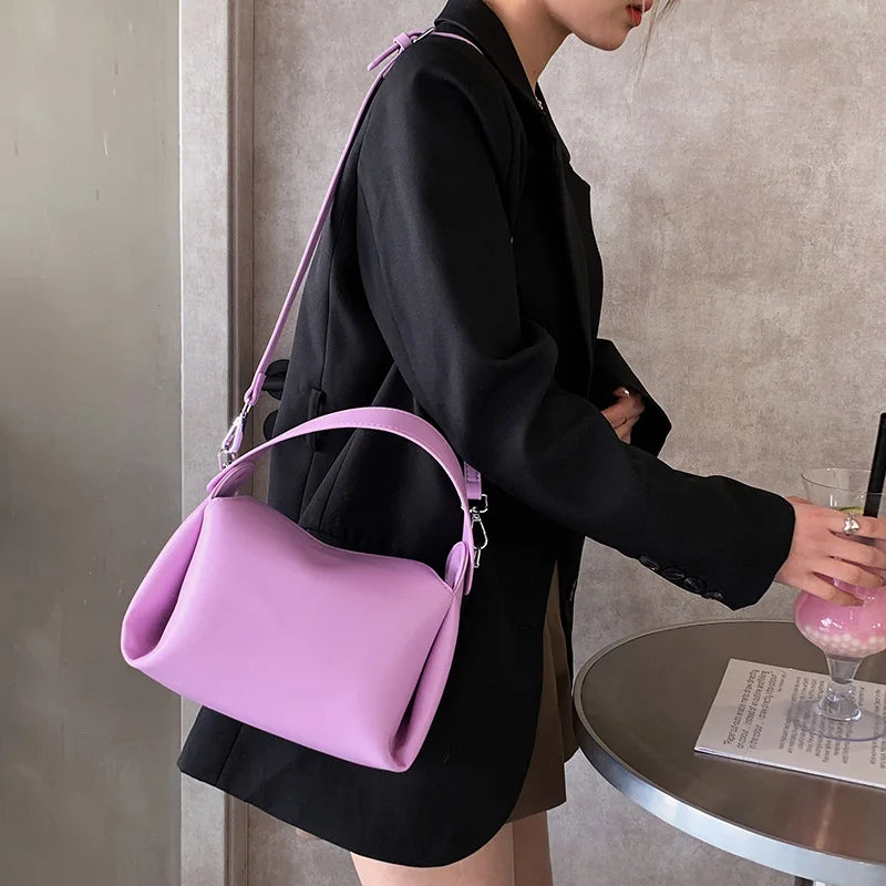 Women Leather Crossbody Bag Square Handbag
