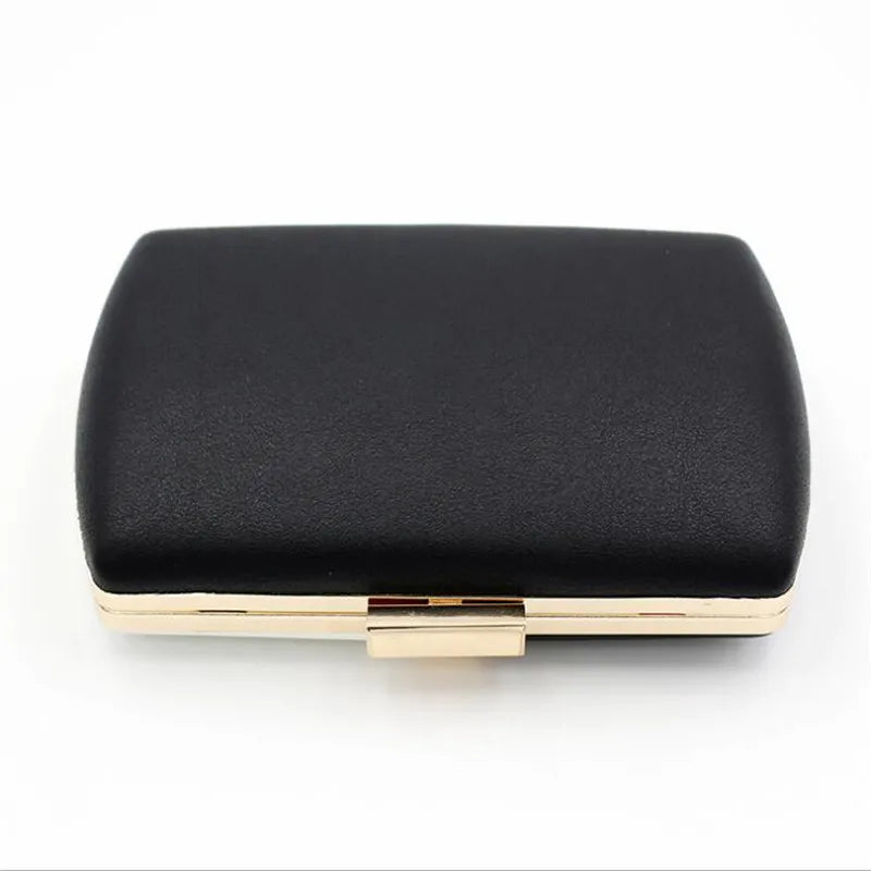 Leather Evening Clutch Wedding Purse Banquet Bag Chain Shoulder MN1541