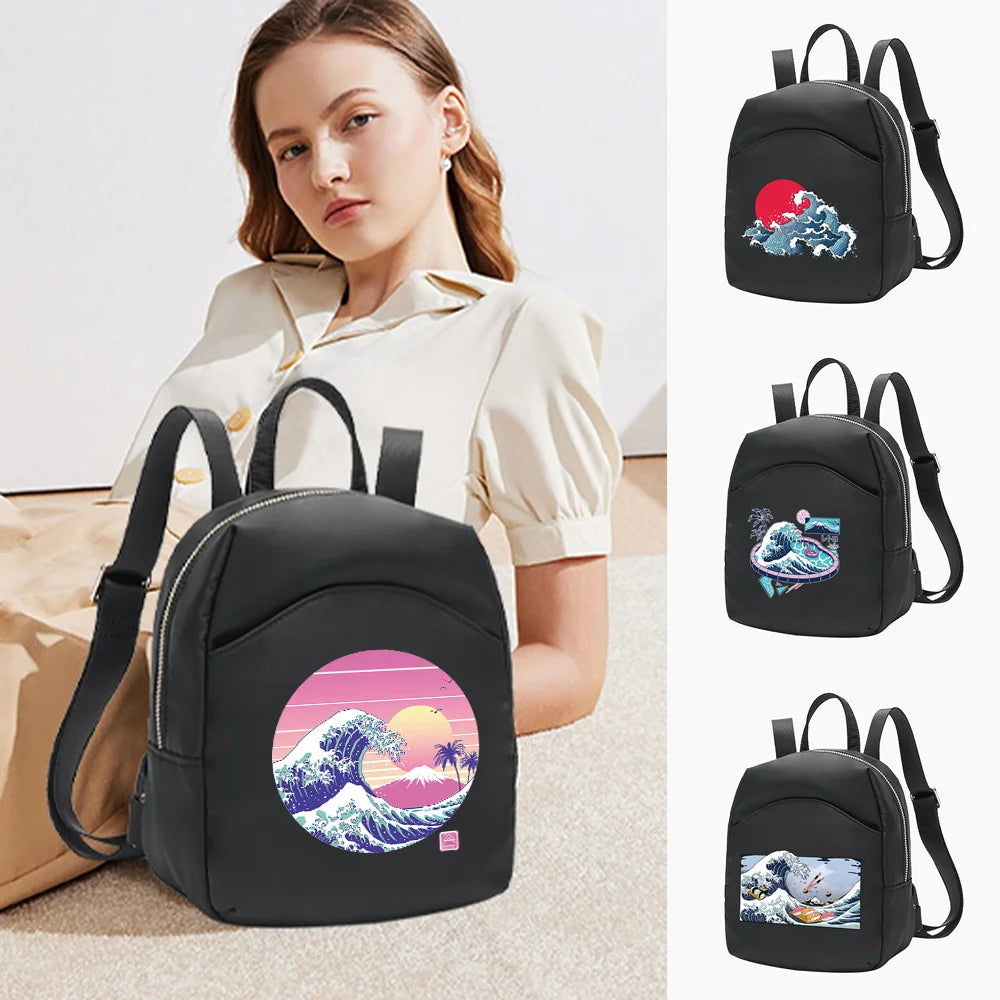 Wave Series Mini Backpack for Girls Crossbody Book Bag