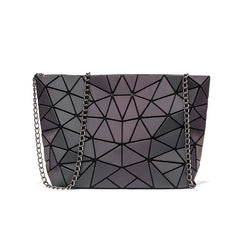 Plaid Laser Bag Geometric Chain Shoulder Bags Mini Clutch Handbag