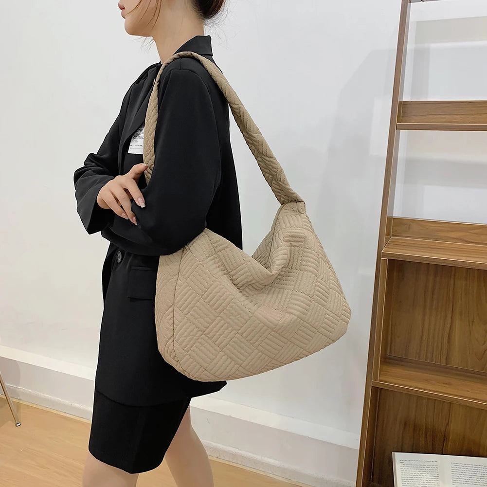 Women Quilted Bag Handbag Purses Space Pad Cotton Crossbody Bag Female
