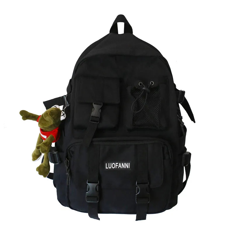 Women Nylon School Backpack with Anti Theft Rucksack