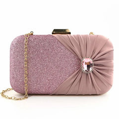 Silk Clutch Bags Striped Bling Purse Wedding Dinner Mini Banquet With Chain