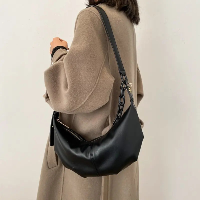Soft Leather Handbags Vintage Crossbody Bags Chains Shoulder Bags