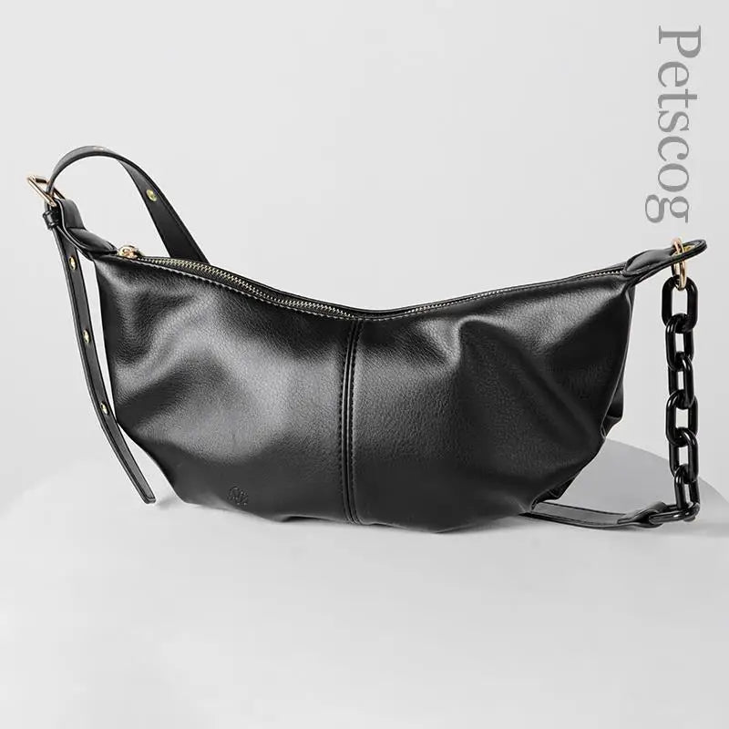 Soft Leather Handbags Vintage Crossbody Bags Chains Shoulder Bags