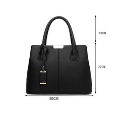 Solid Style Leather Handbag Large Capacity Shoulder Messenger Pack