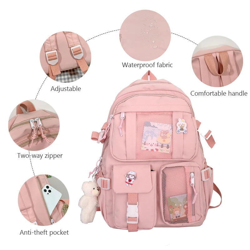 Women Travel Backpack Multi-Pocket College Waterproof School Bags