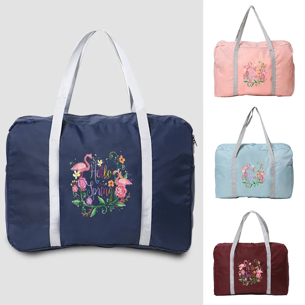 Flamingo Print Travel Bag Portable Organizer Large Capacity