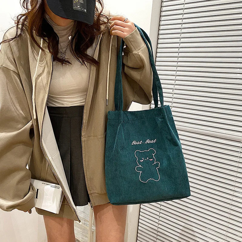 Vintage Shoulder Bag with Outside Pocket