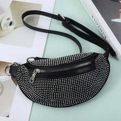 Women Waist Bag Flash Diamond Fanny Pack Chain Waist Crossbody Chest Bags