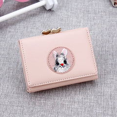 Small Rabbit Wallet Short PU Leather Solid Wallets