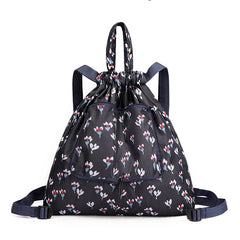 Women Nylon Folding Backpack Drawstring Bag Travel Backpack