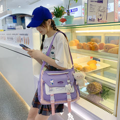 Women's Messenger Style Backpack Large Capacity Shoulder Bag
