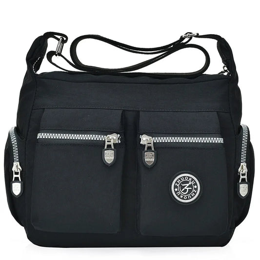 Waterproof Women's Messenger Bag Zipper Nylon Travel Cross Bag