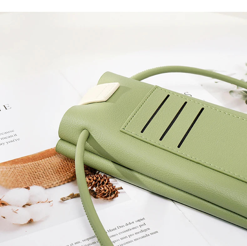 Small Green PU Leather Crossbody Bag