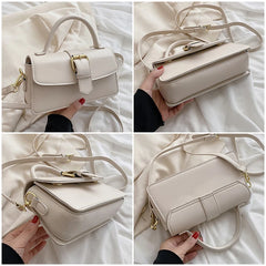 Women's PU Leather Messenger Bag Green Khaki