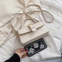 Women's PU Leather Messenger Bag Green Khaki