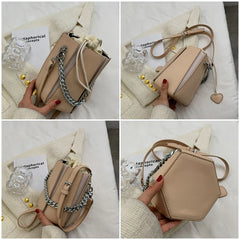 Women's PU Leather Messenger Bag Square Bag