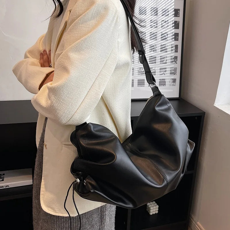 Women's Large Capacity Shoulder Bag Textured Handbag