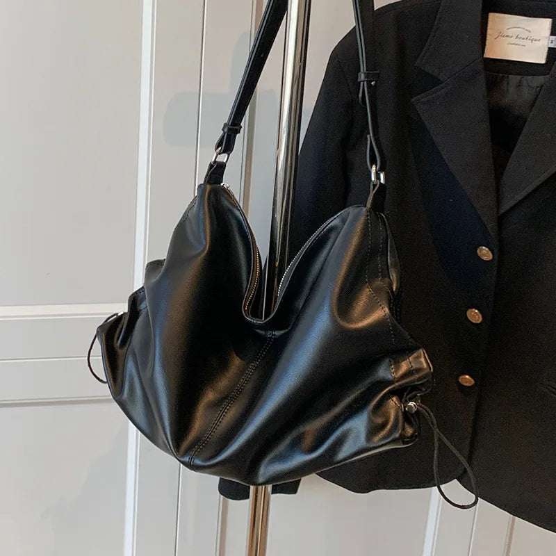 Women's Large Capacity Shoulder Bag Textured Handbag