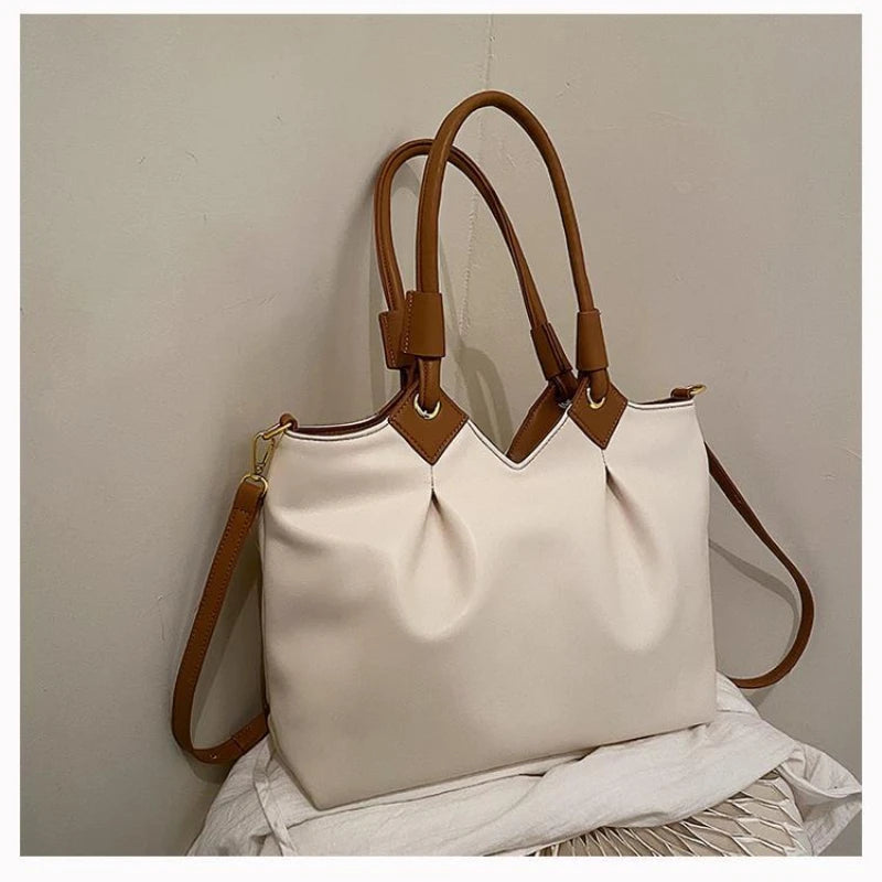 Women's Large-capacity Shoulder Bag Pleated Messenger Bag